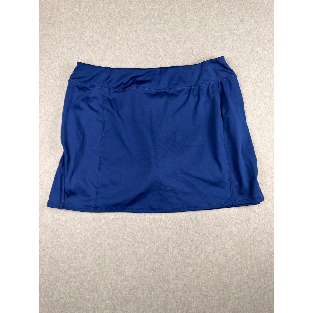 Tangerine Womens Navy Blue Active Skort Zipper Pocket Perforated  L